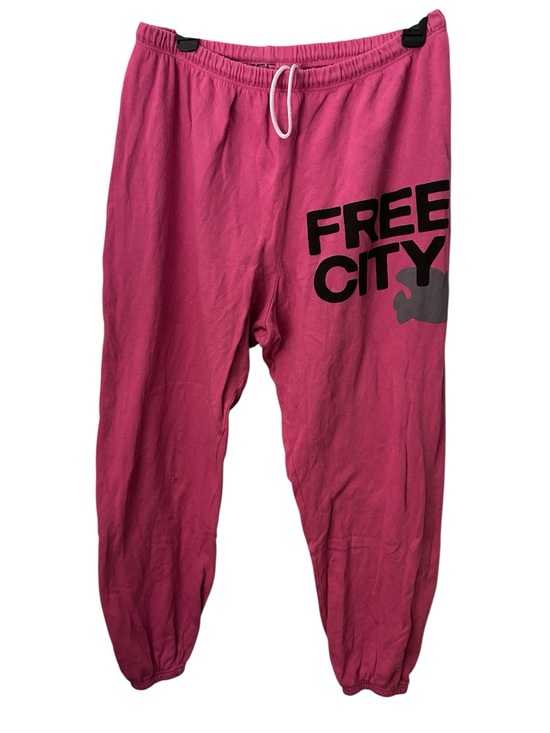 freecity Pants - FreeCity Hot Pink & Black Sweatpants Joggers Size Large